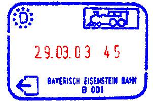 otisk raztka Bayerisch Eisenstein Bahn
